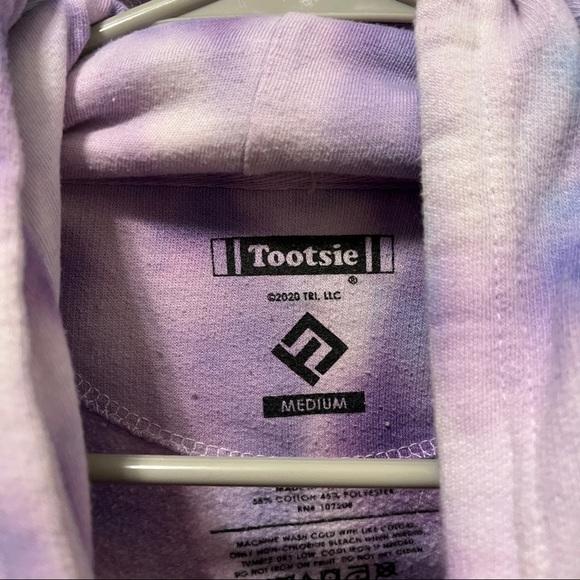 Retro Tootsie Blow Pop Graphic Tie Dye Purple Sweatshirt Y2K - Picture 5 of 5